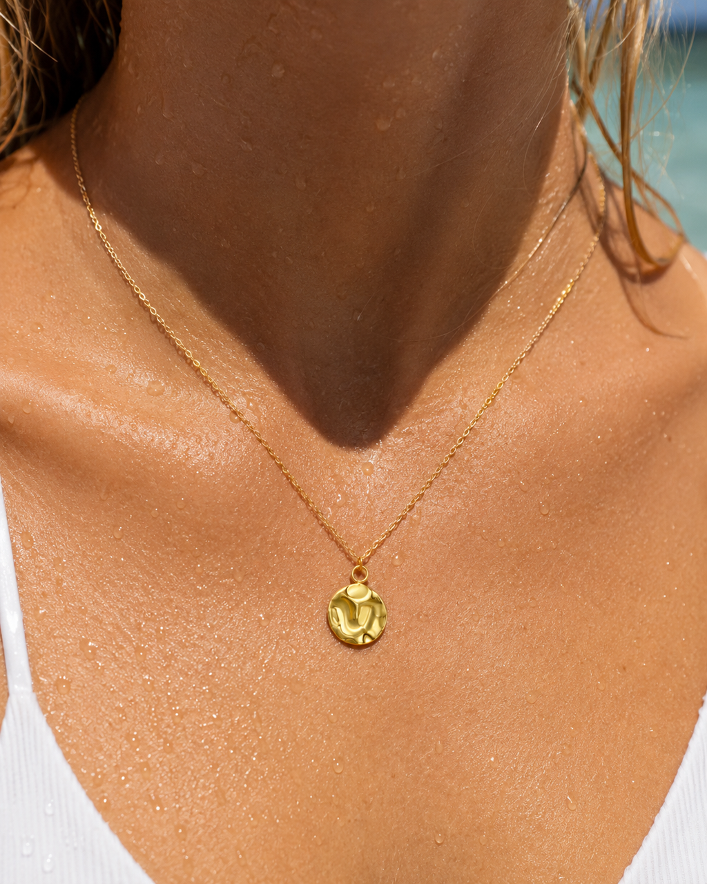 Zalaya Hammered Disc Necklace