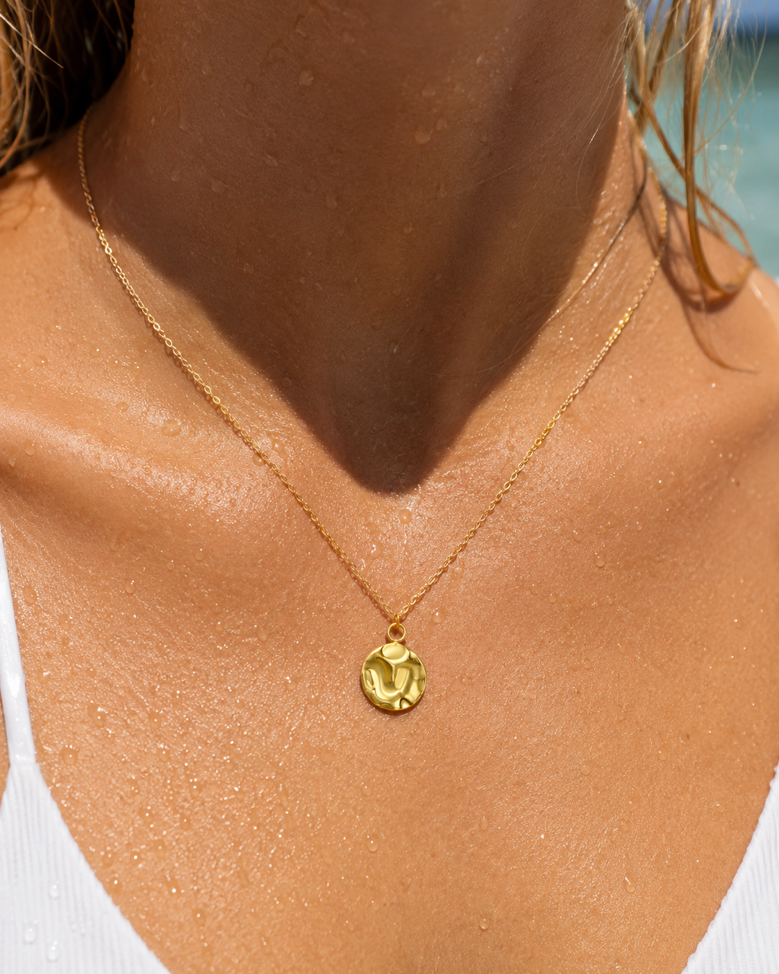 Zalaya Hammered Disc Necklace
