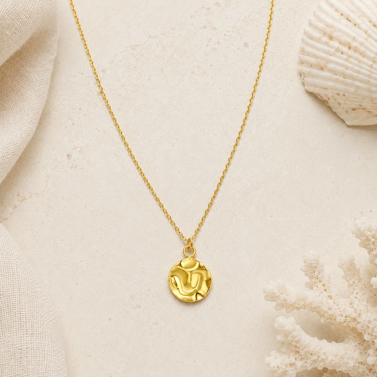 Zalaya Hammered Disc Necklace