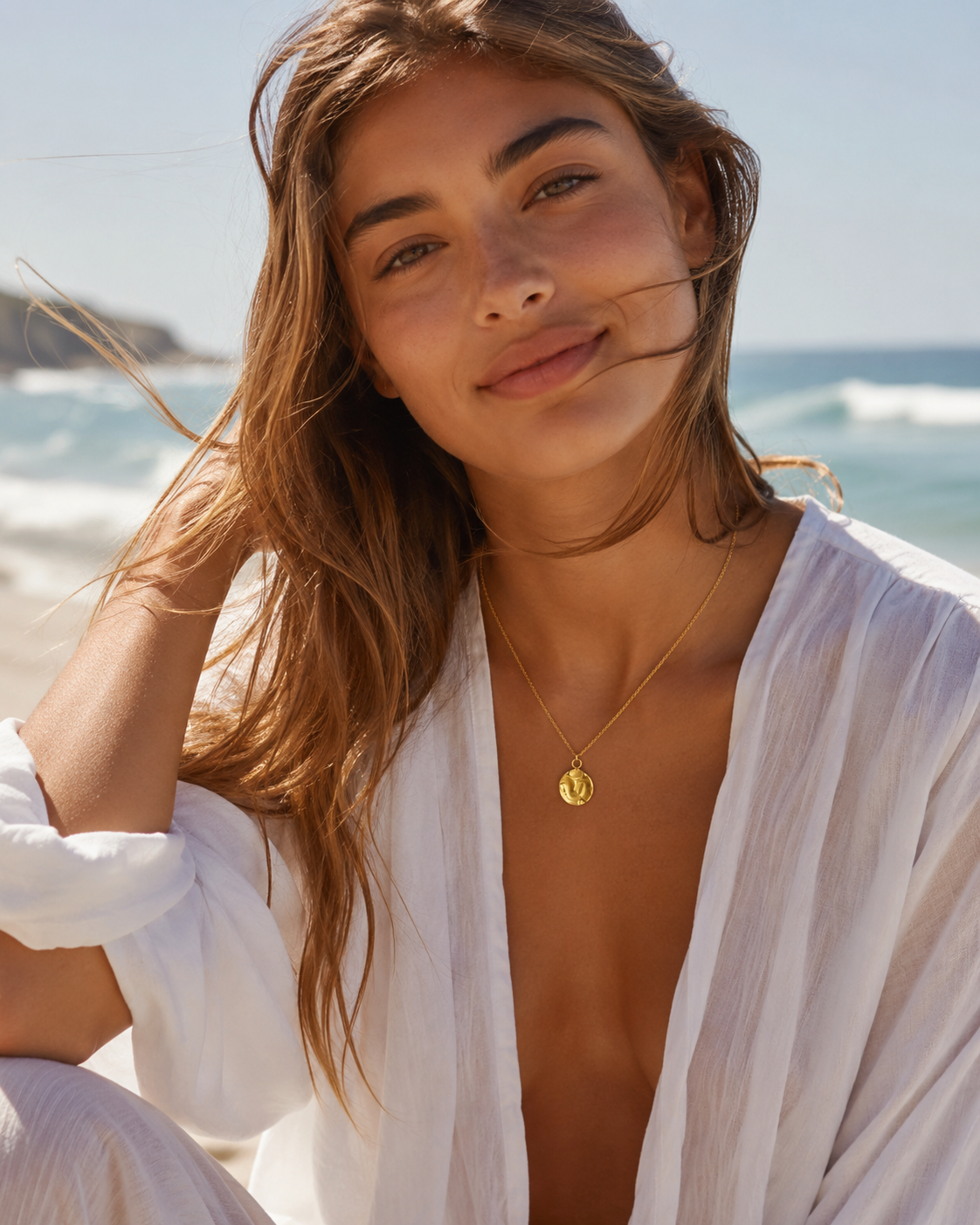 Zalaya Hammered Disc Necklace