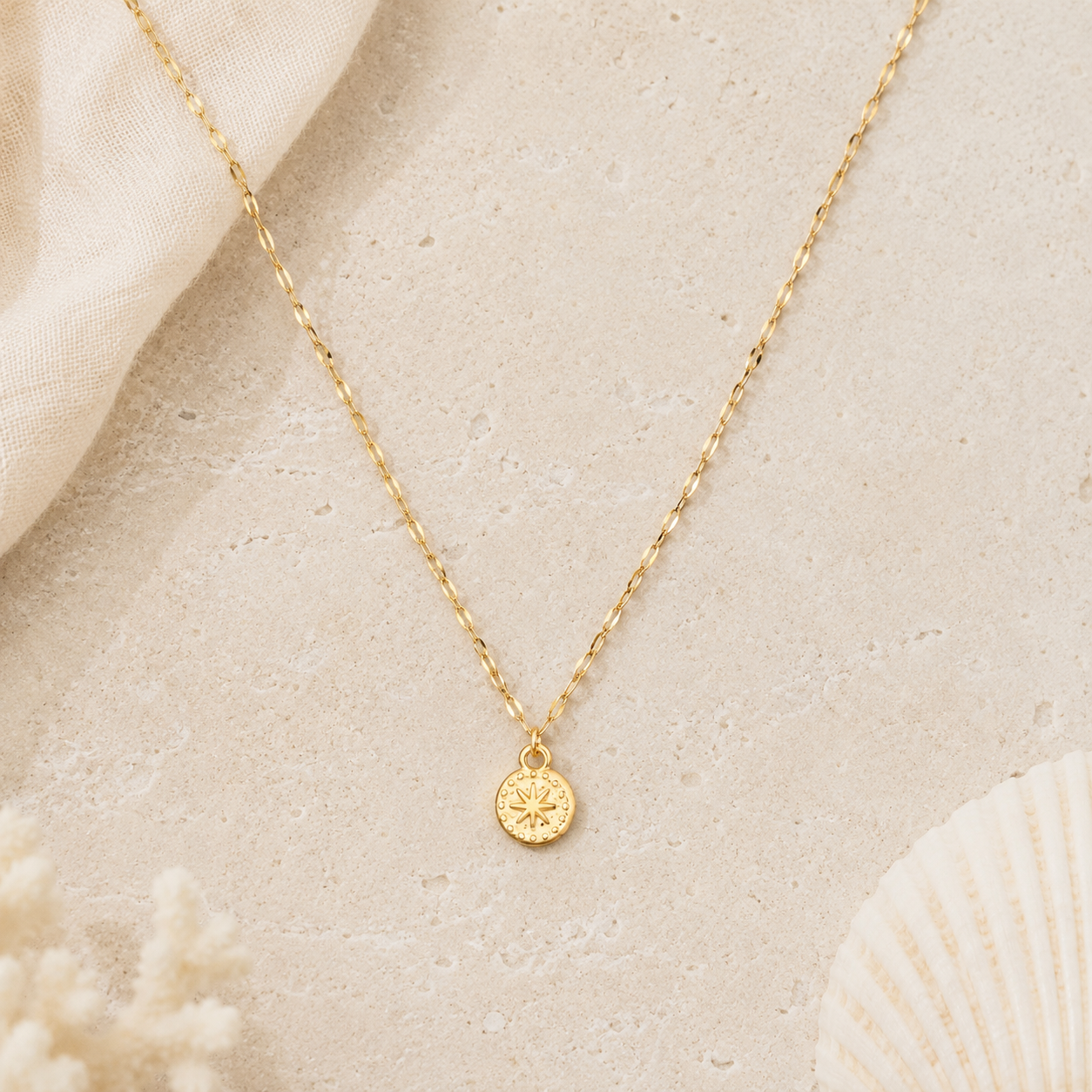 Zalaya Sunburst Coin Necklace