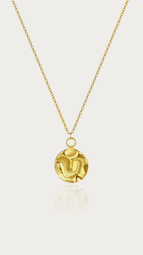 Hammered Disc Necklace