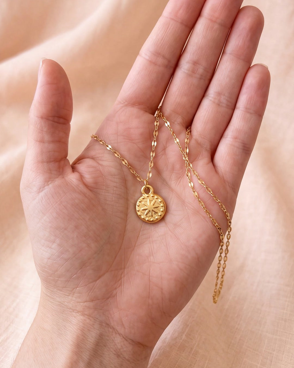 Sunburst Coin Necklace